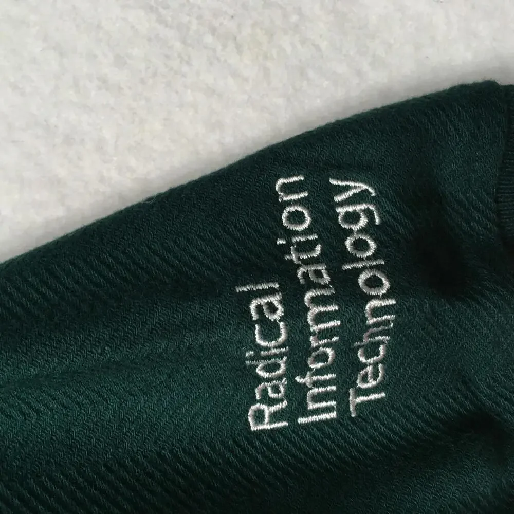 Polo Shirt Green Size Medium Men’s Shirt Button Up 3COM INFORMATION EMBROIDERED - Picture 3 of 12